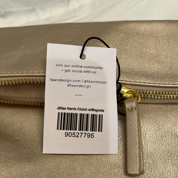 Fawn Design & Jilly Box Gold Foldover Clutch - Picture 2 of 6
